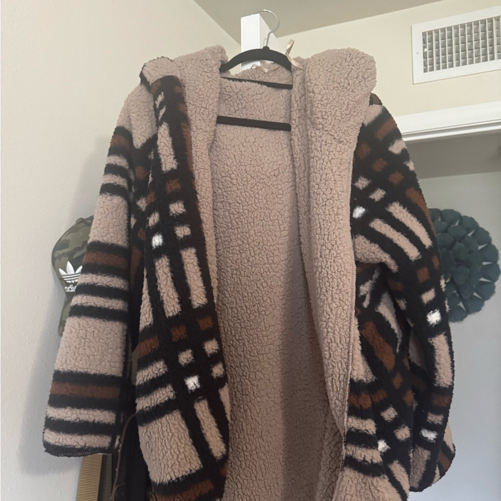 Plaid Sherpa Coat